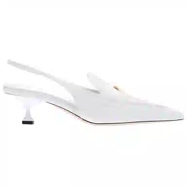 Miu Miu Penny Leather Loafers White