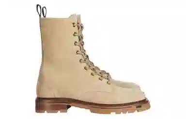 DIOR Leather Lace-Up Mid Martin Boots Brown