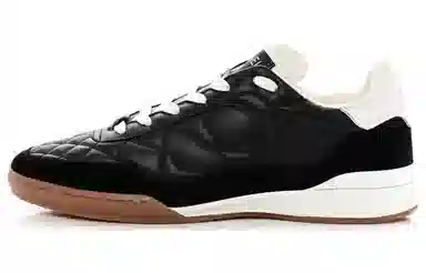 CHANEL Leather Round Toe Low Sneakers Black