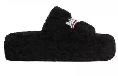 Balenciaga Furry Slide Black