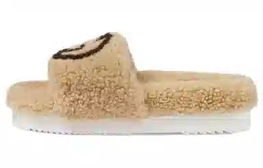 Gucci Brown Shearling Slide