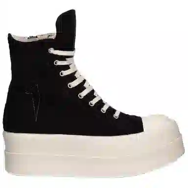 Rick Owens DRKSHDW Suede Platform Zip High Top Sneakers Black