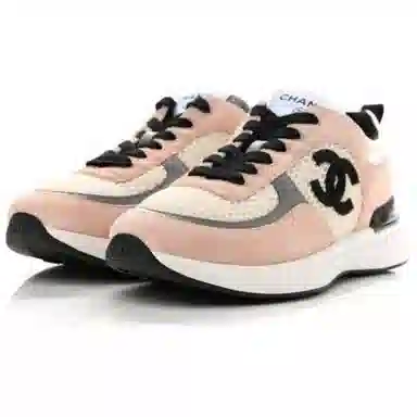 CHANEL 22P Low Sneakers Pink Black White