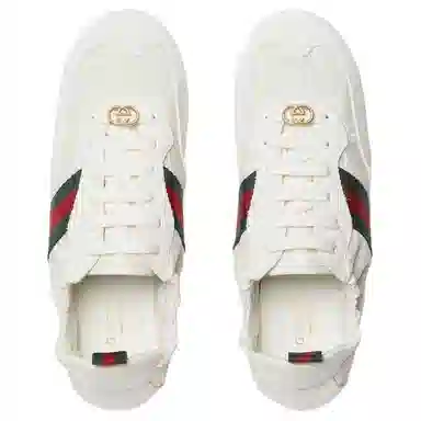 GUCCI Shift Round Toe Low Sneakers White