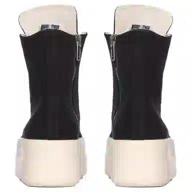 Rick Owens DRKSHDW Round Toe Zip High Top Sneakers Black