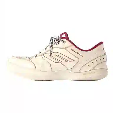 Balenciaga Hamptons Worn-Out Low Top Sneakers White Red