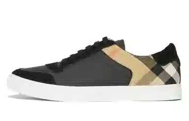 Burberry House Leather Sneakers Black Brown
