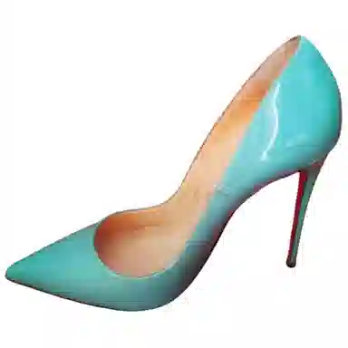 CL Platinum Kate Patent Pointed Toe 12cm Heels Green