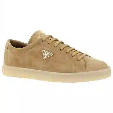 Prada Low-Top Suede Sneakers Brown