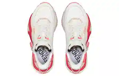 Fendi Flow Lace-Up Low Sneakers Pink White