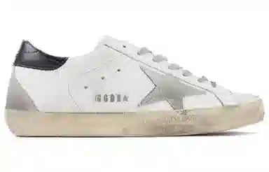 Golden Goose Super-Star Black Heel Gray Star