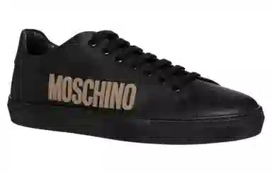 Moschino Leather Low Top Sneakers Black