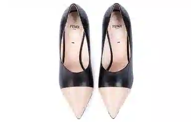 Fendi Leather High Heels Black Beige