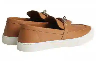 Hermes Low Top Leather Sneakers Brown