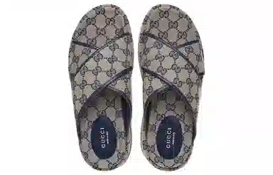 Gucci Slide Sandals Beige Blue