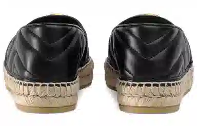 Gucci Logo Fisherman Flats Black