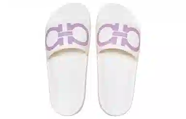 Ferragamo Gancini Open-Toe Slides White