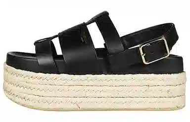 Burberry Leather Buckle Sandals Black