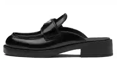 PRADA Leather Slip-On Mule Black