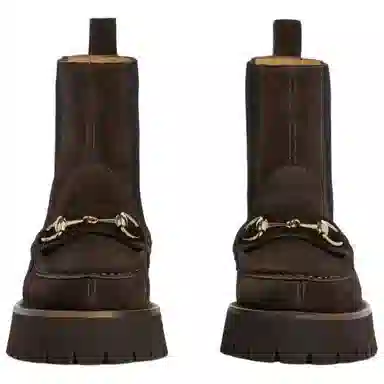 Gucci Chelsea Boot Brown Suede Horsebit