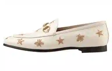 Gucci Jordaan Leather Loafers White