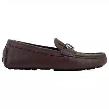 Fendi Leather Slip-On Loafers Brown