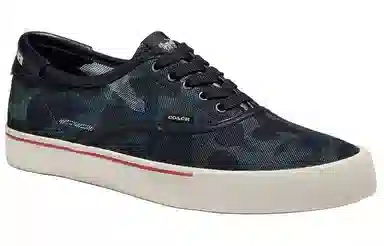 Coach Leather Low Top Sneakers Blue