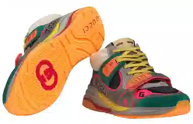 GUCCI Ultrapace Suede Mid Sneakers Green