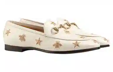 Gucci Jordaan Leather Loafers White
