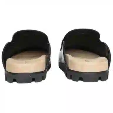 Miu Miu Round Toe Mule Slippers Black