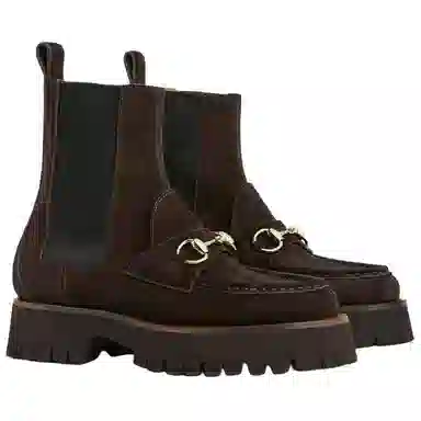 Gucci Chelsea Boot Brown Suede Horsebit