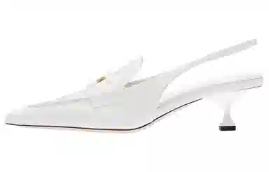 Miu Miu Penny Leather Loafers White