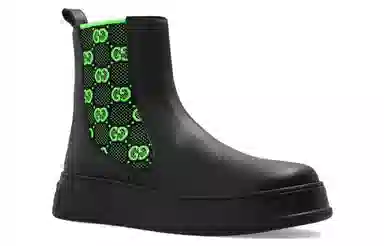 Gucci Chelsea Boots Black Green