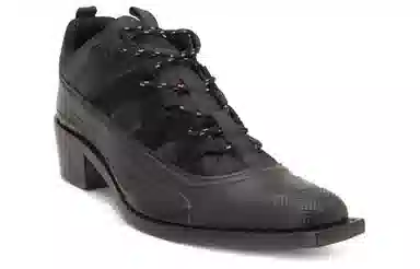 Burberry Leather Lace-Up Sneakers Black