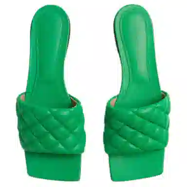 Bottega Veneta Padded Slides Green