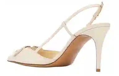 Valentino Vlogo Back Tie Heels White