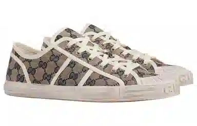 Gucci Canvas Low-Top Beige Blue