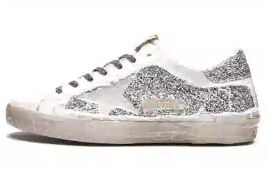 Golden Goose Super-Star Silver Distressed