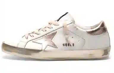 Golden Goose Super-Star White Gold Heel