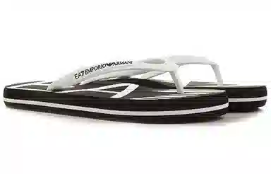 Emporio Armani Flip Flops Black White