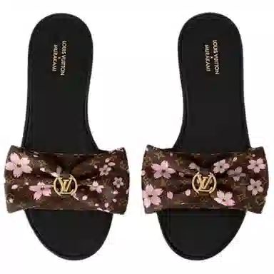 Takashi Murakami x Louis Vuitton Lily Sakura Slides Brown