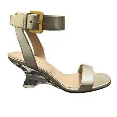 DIOR Open Toe Buckle Sandals Platinum