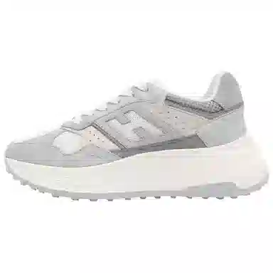 Hogan Suede Low Top Lace-Up Sneakers Gray White