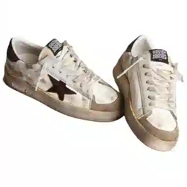 Golden Goose Stardan Leather Lace-Up Sneakers Brown