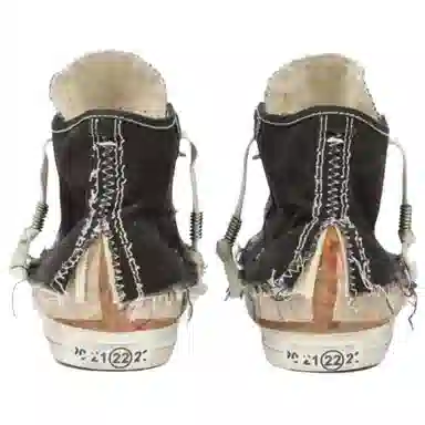Maison Margiela Loved to Death High Top Canvas Sneakers Black