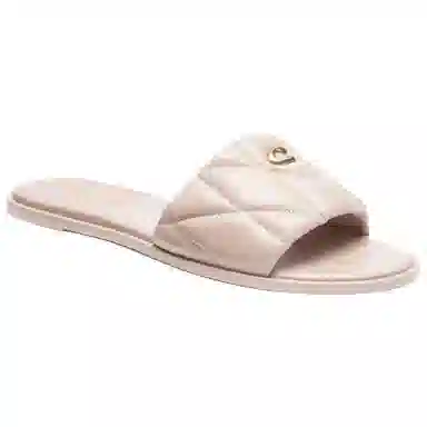 COACH Holly Lambskin Quilted Slides Pink