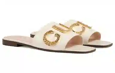 Gucci Beige Slingback Slide Sandals
