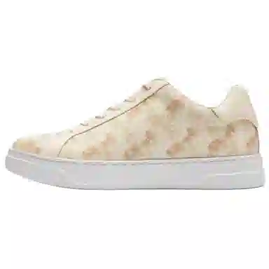 COACH Highline Round Toe Lace-up Sneakers Beige