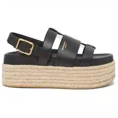 Burberry Leather Buckle Sandals Black