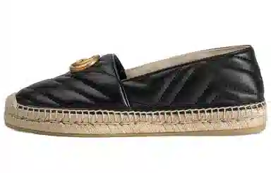Gucci Logo Fisherman Flats Black